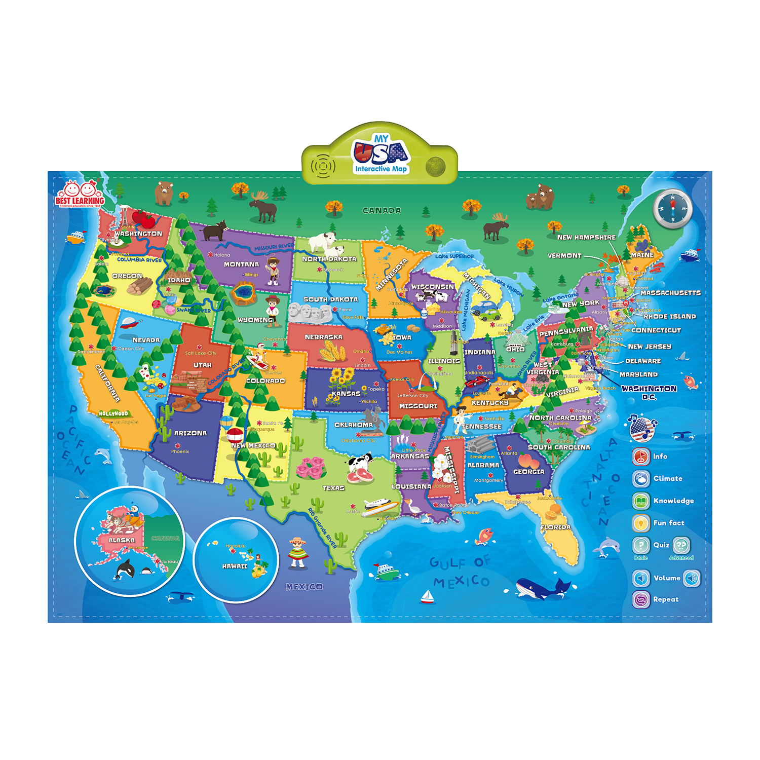 Interactive Map Of Usa Best Learning I-Poster My Usa Interactive Map | Family Choice Awards